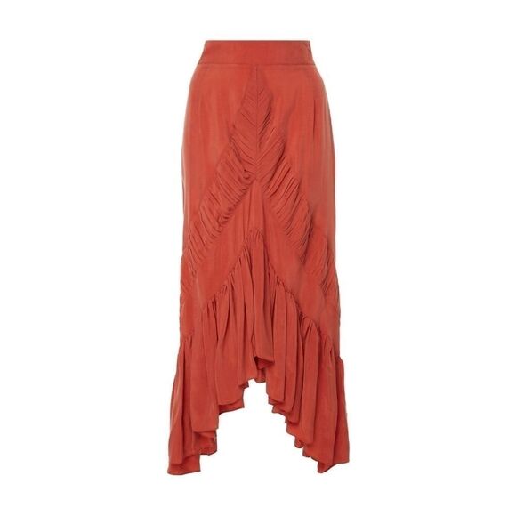 LUG VON SIGA Cinnamon Midi Ruffle Skirt Sz 38 NWT - Picture 2 of 3